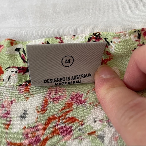 Anthropologie Rue Stiic Medium Bell Mini Dress Floral Fit & Flare Flutter Sleeve - Picture 9 of 10